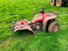 Honda Big Red quad bike, spares or repairs. NB: No rear axle and incomplete engine