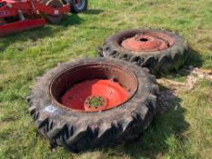 Pair 13.6-36 David Brown wheels and tyres. NO VAT