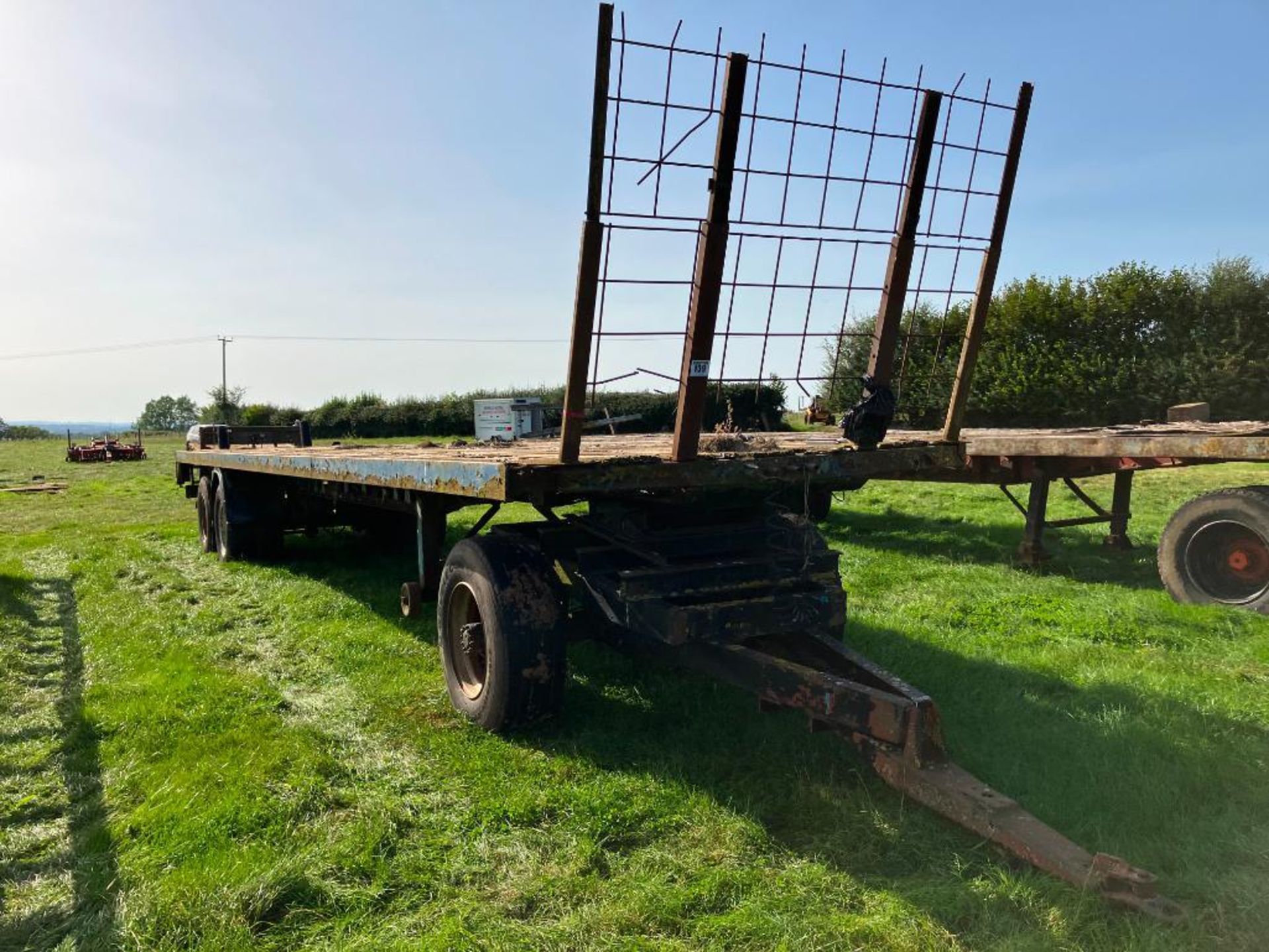 Bale trailer 40ft twin axle with front dolly and wooden floor on 10.00R20 wheels and tyres