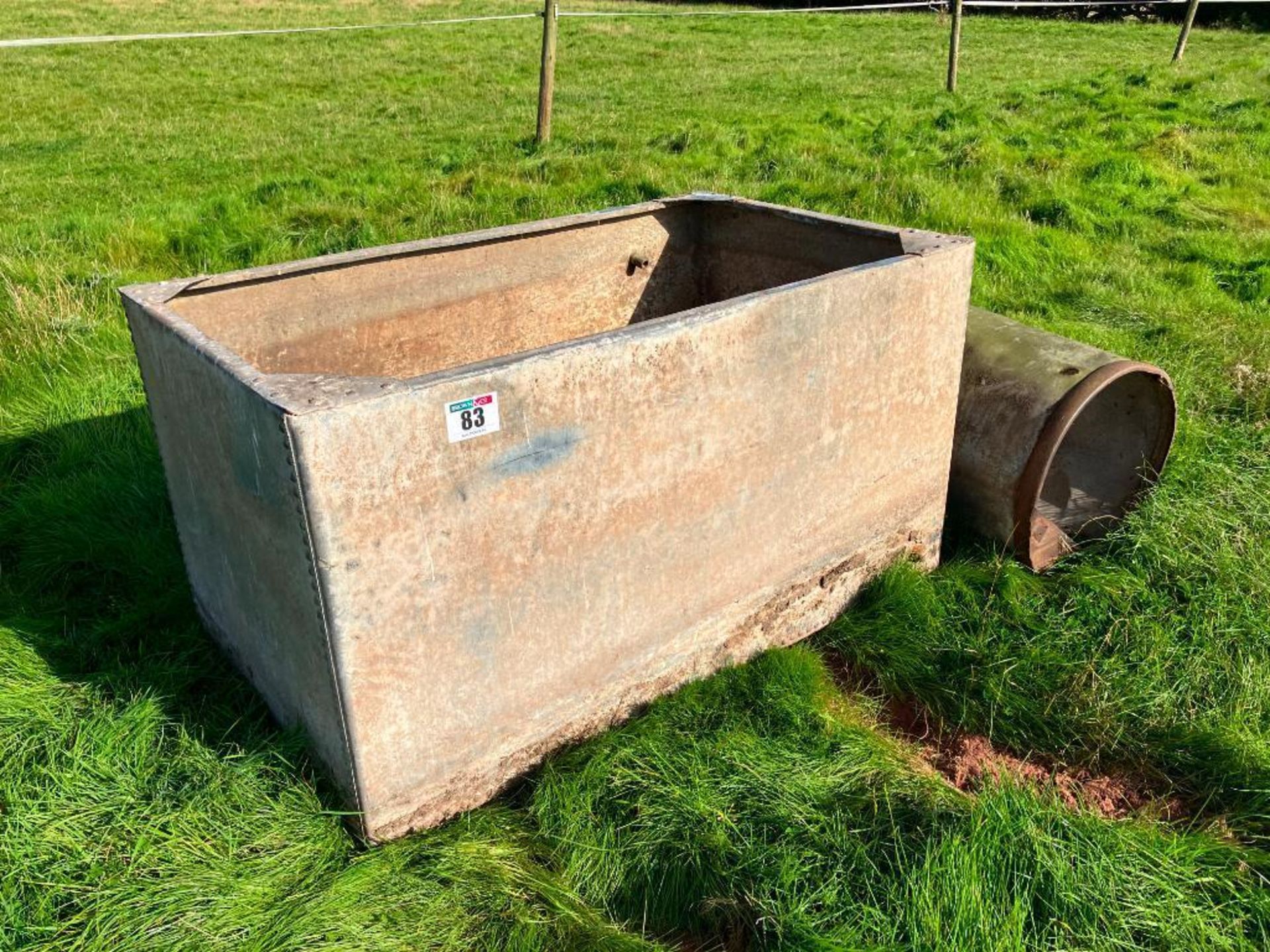 Galvanised water trough and barrel