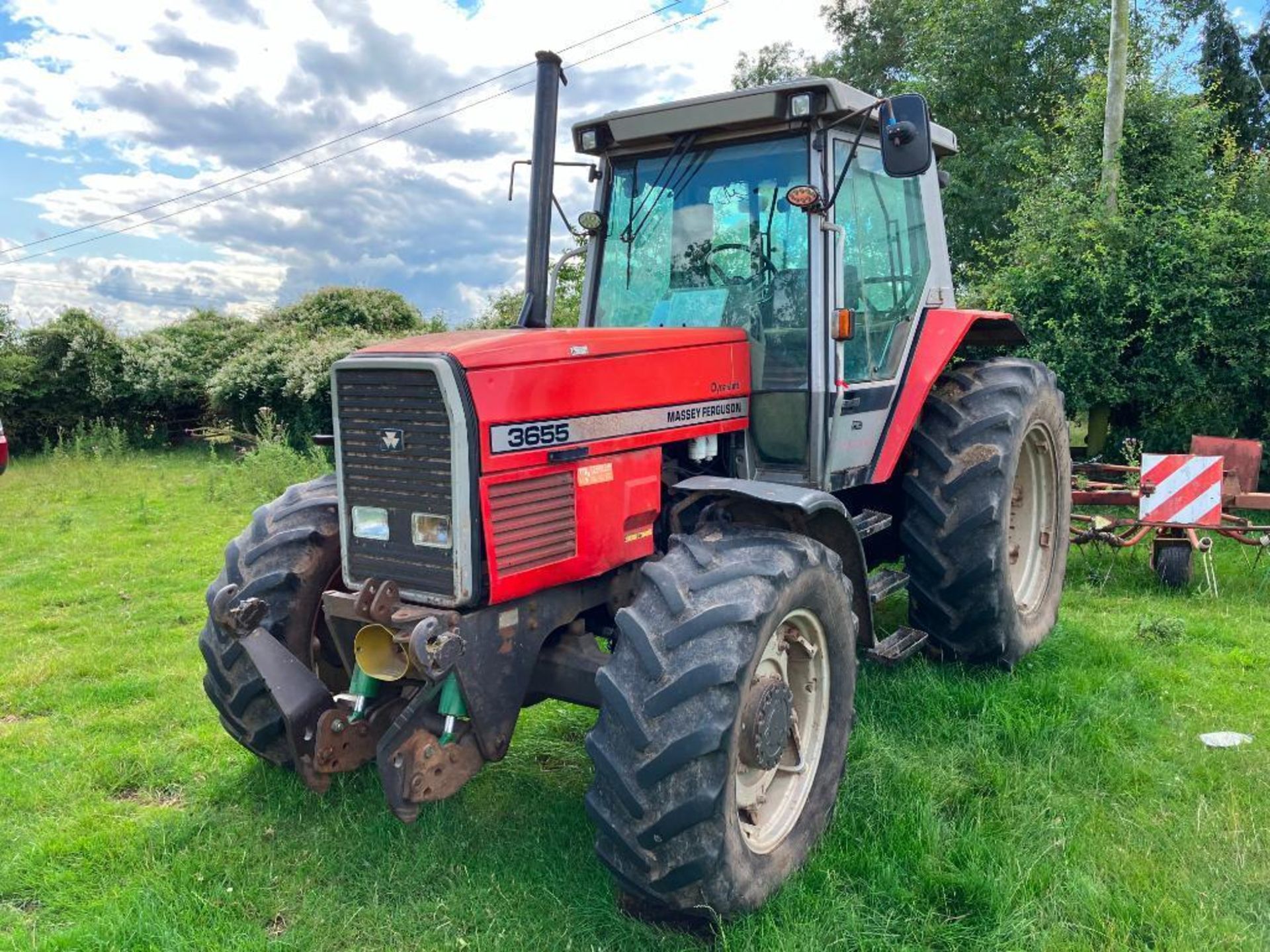 1995 Massey Ferguson 3655 Dynashift 4wd Datatronic tractor with 3 manual spools, front linkage and P - Image 11 of 23