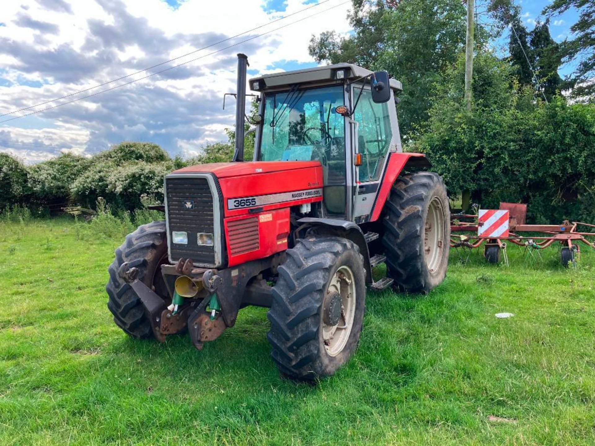 1995 Massey Ferguson 3655 Dynashift 4wd Datatronic tractor with 3 manual spools, front linkage and P - Image 12 of 23