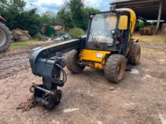 2000 JCB 520 Compact materials handler with JCB Compact headstock on 12-16.5IND wheels and tyres. Ho