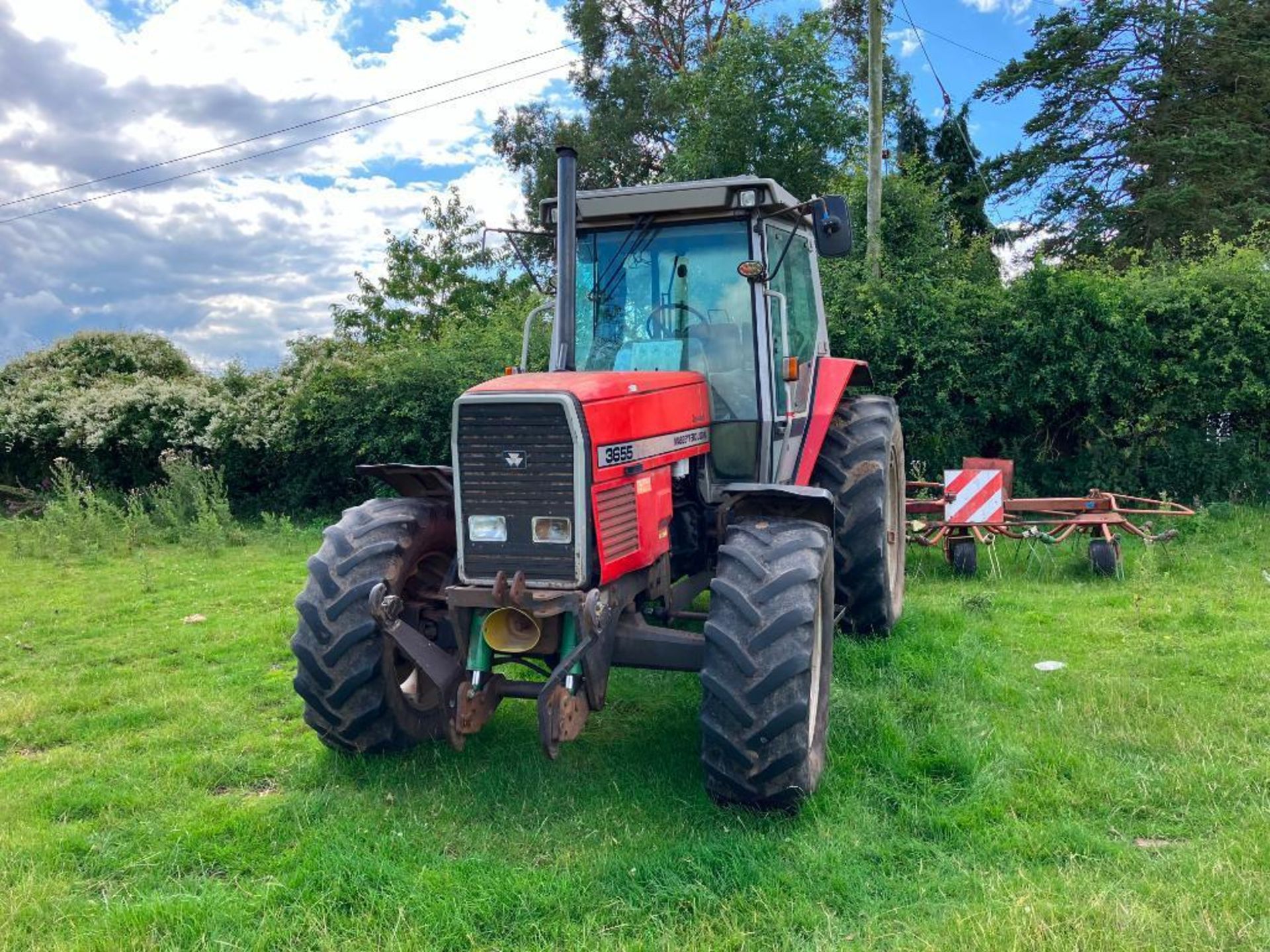 1995 Massey Ferguson 3655 Dynashift 4wd Datatronic tractor with 3 manual spools, front linkage and P - Image 14 of 23