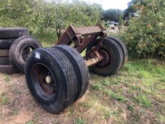 Twin wheel axle with 22.5/11-22.5 with wheels and tyres