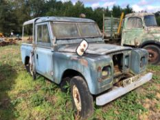 1977 Land Rover Series 3 chassis and body, no engine, blue pickup. Reg No: OMD 469R (NO V5 or Log Bo