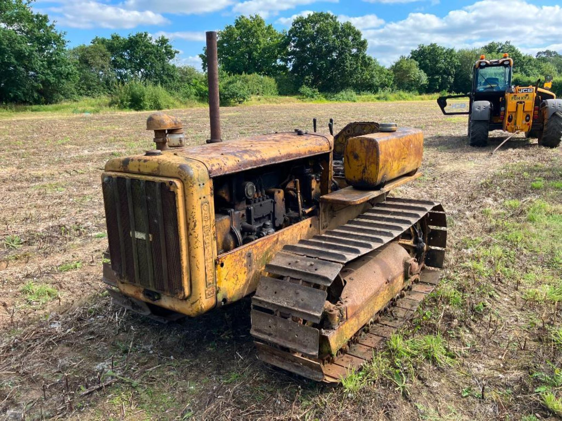 1941 Caterpillar D2 metal tracked crawler with 16" tracks, rear swinging drawbar and belt pulley. Ho - Image 10 of 15