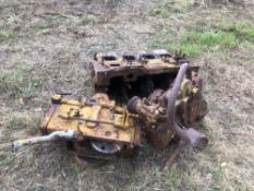 Caterpillar 4cyl engine block with 2No donkey engines