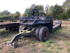 Tasker Trailers single axle swan neck trailer with 16ft bed, hydraulic winch and front dolly on 10.0