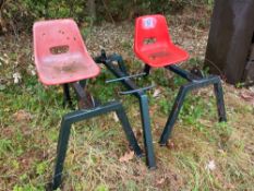 Pair chairs with associated frames