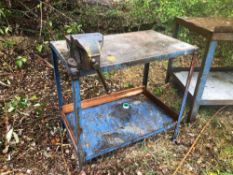 Metal workshop bench and vice