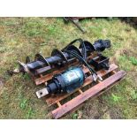 Digga PD5-5 hydraulic post hole borer with 12" auger suited to 5t excavator. Serial No: 1508130029