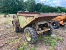 1983 Y9 Dump truck 4wd pivot steer with Lister 3 cylinder diesel engine, hydraulic tipping on 10.5/8