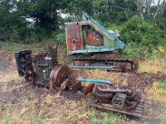 Dragline chassis with 18" metal tracks with engine parts, spares or repairs