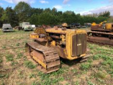 1941 Caterpillar D2 metal tracked crawler with 16" tracks, rear swinging drawbar and belt pulley. Ho