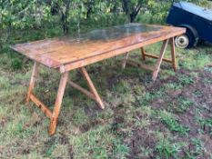 Wooden workshop table