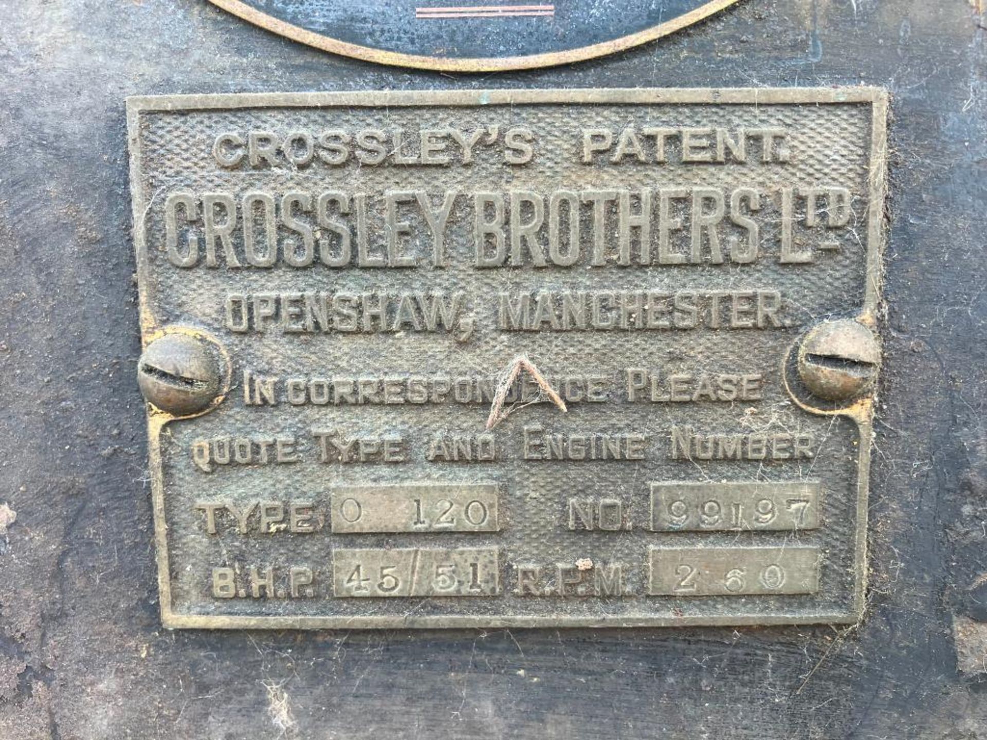 Crossley O120 45/51hp stationary engine. Serial No: 99197. NB: Assembly and start instructions in of - Image 4 of 9