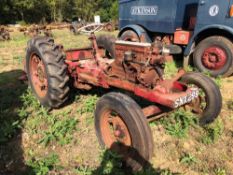 1955 David Brown Cropmaster 2wd tractor with swinging drawbar and rear belt pulley on 12.4-28 rear w