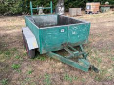 Car trailer twin axle with ball hitch