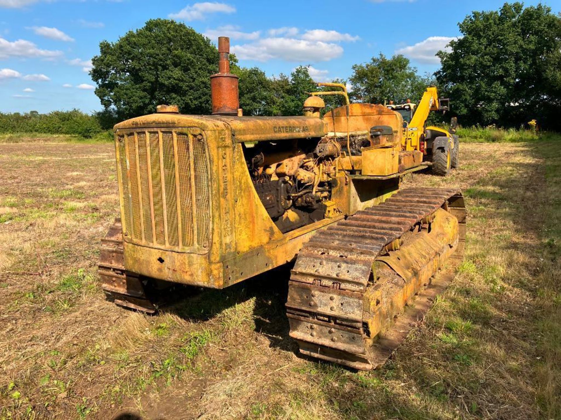 Caterpillar D6 metal tracked crawler with 20" tracks,swinging drawbar and rear winch - Image 9 of 12