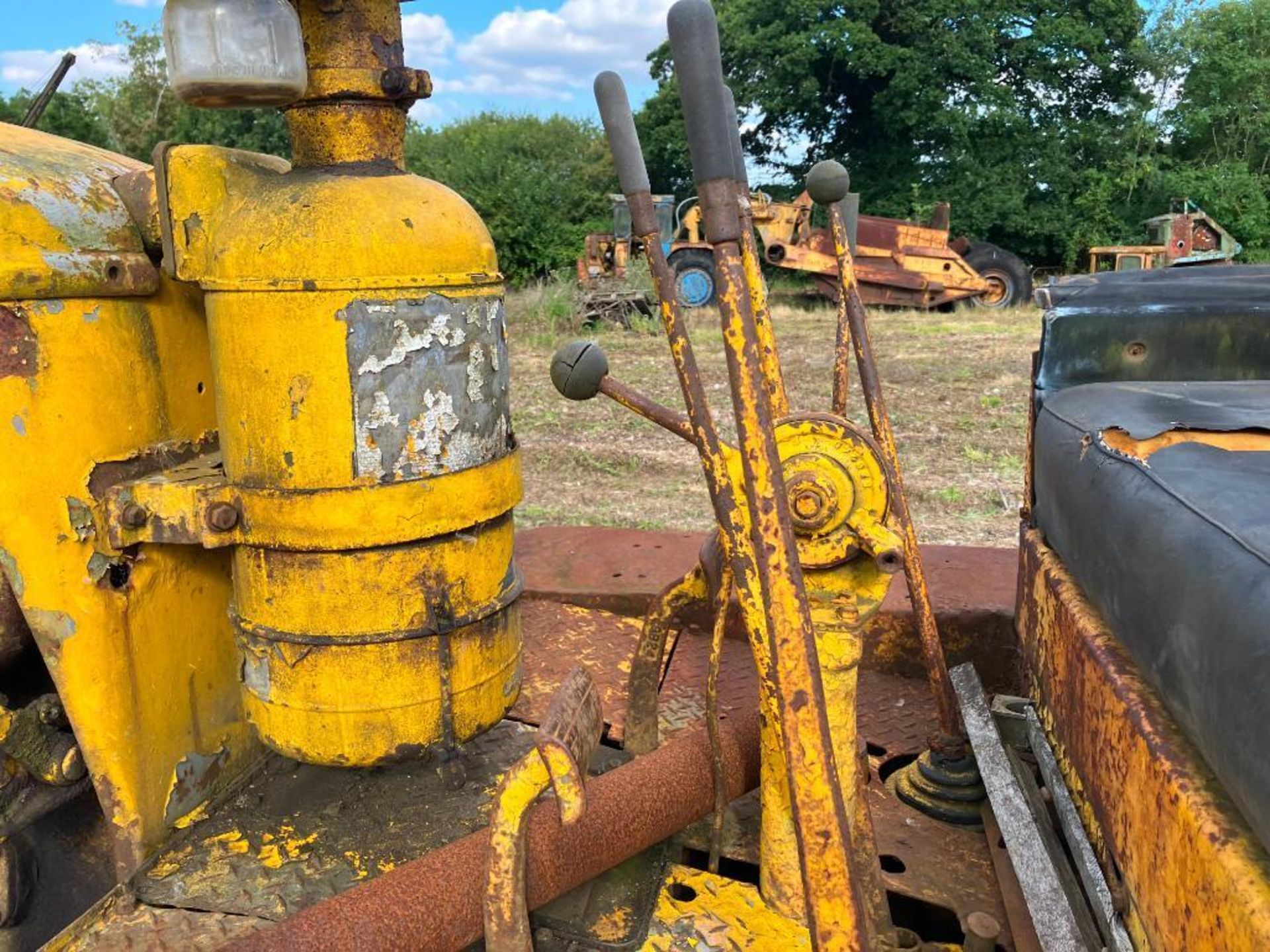 Caterpillar D7 metal tracked crawler with 22" tracks, rear swinging drawbar and rear cable winch - Image 11 of 16