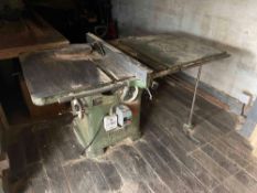 Wadkin table saw, 3ph. Machine No: 112AGS666134. Sold in situ, buyer to remove