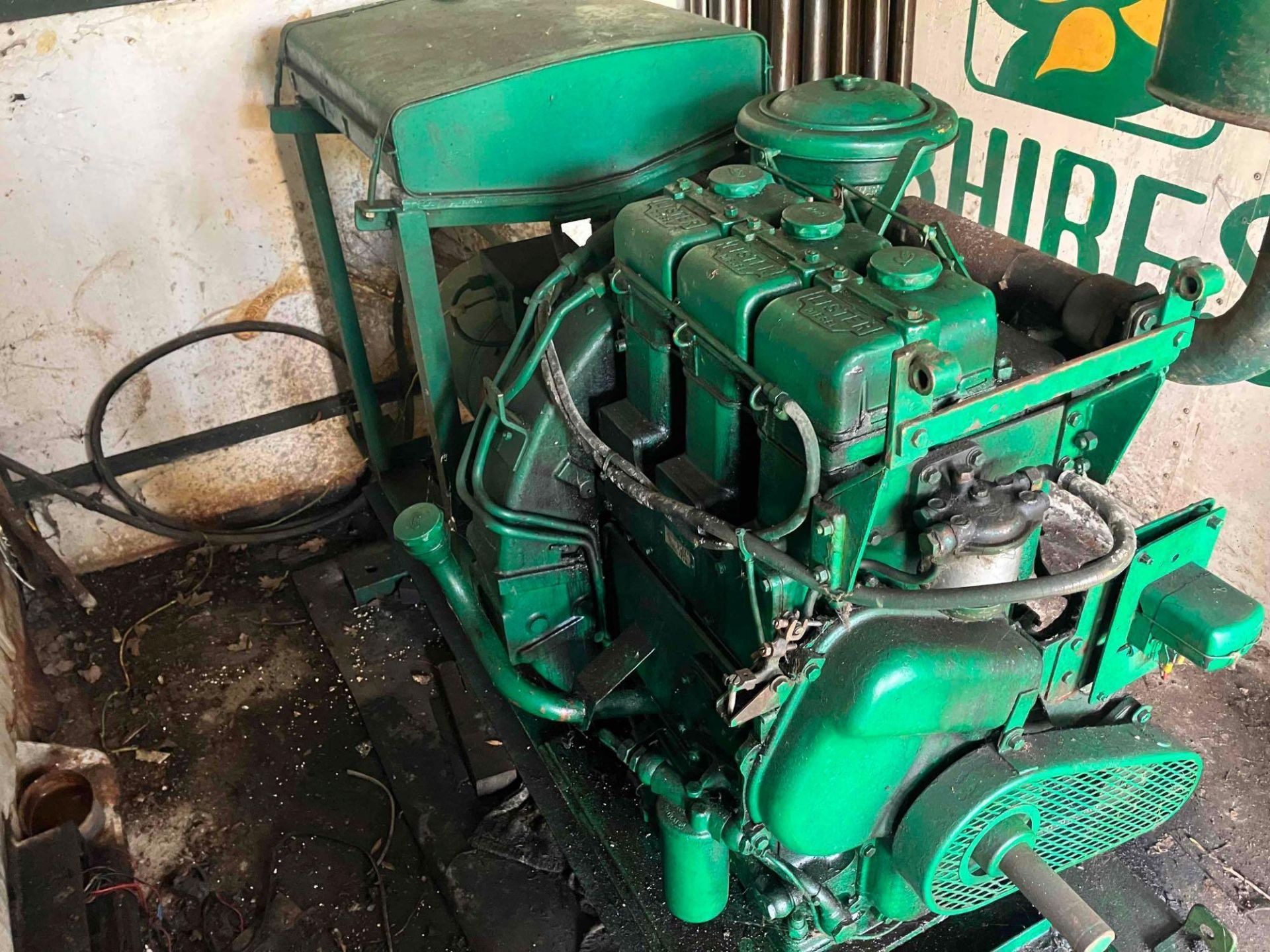 Lister 3 cylinder diesel 15kVA generator, 3ph. Sold in situ, buyer to remove