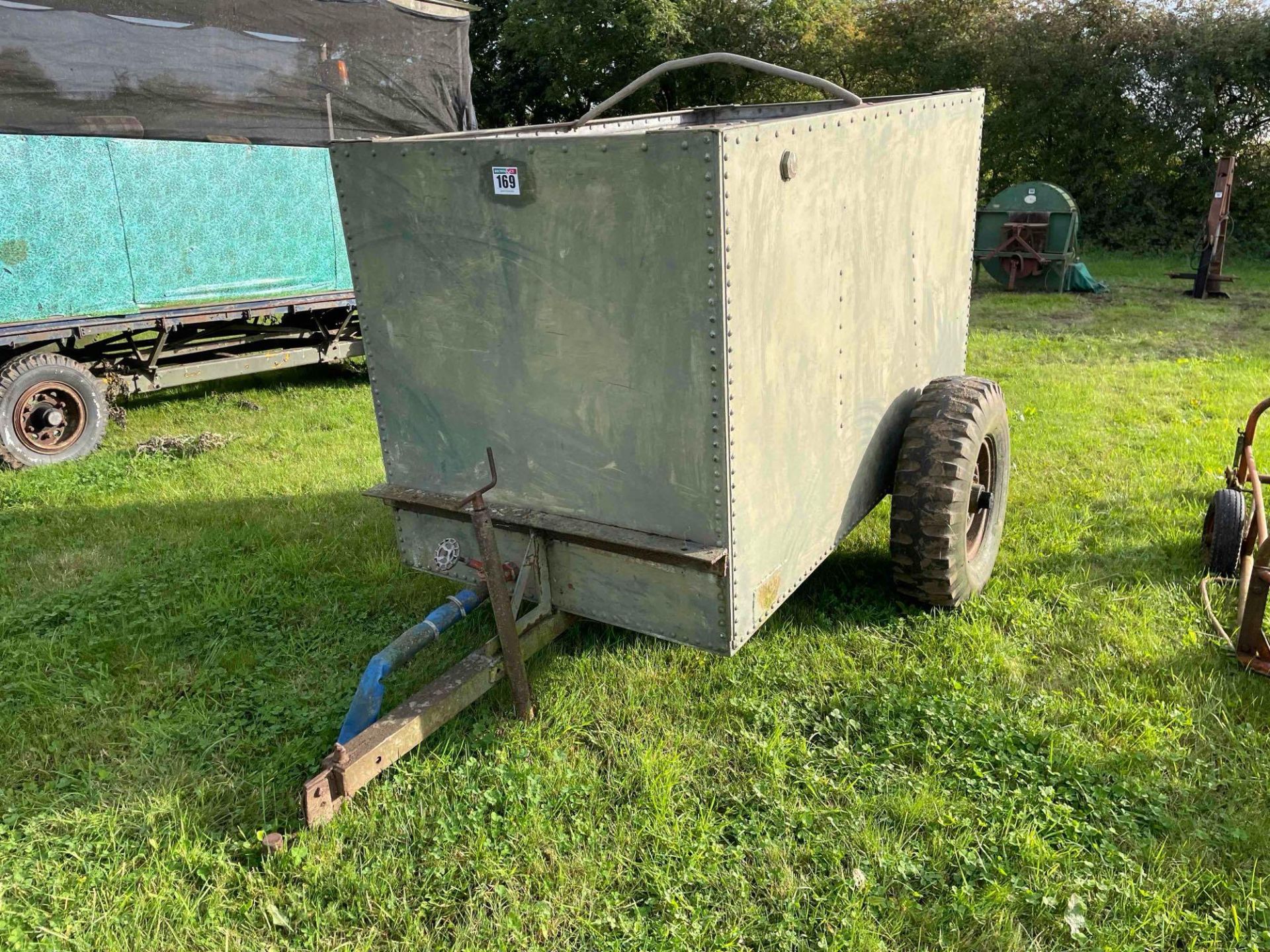 Galvanised single axle water bowser