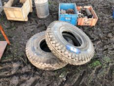 Pair 27x7 tyres