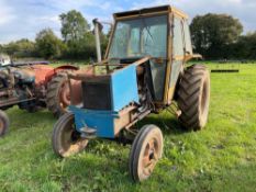 Fordson Major 2wd diesel tractor modified with 6 cylinder engine and safety cab on 6.00-16 front and