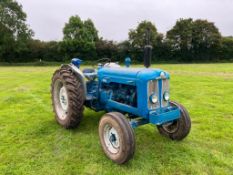 Fordson Super Major 2wd diesel tractor with rear drawbar on 7.50-16 front and 12.4-36 rear wheels an