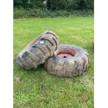 Pair 19.5L-24 wheels and tyres