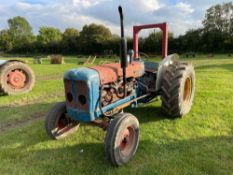 Fordson Power Major with 6 cylinder diesel engine with roll bar, rear linkage and drawbar on 7.50-16