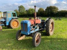 Fordson Major 2wd diesel tractor on 6.00-19 front and 12.4/11-36 rear wheels and tyres. Hours: 6,495