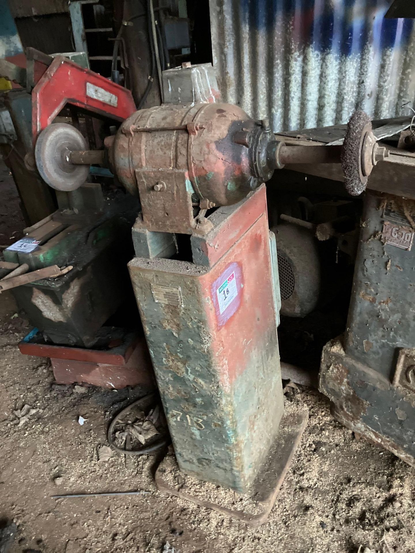 Clarkson Pedestal grinder Please note - this is sold in situ, buyer to remove and disconnect at thei