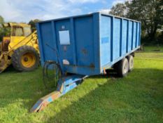1978 AS Marston 10t twin axle grain trailer with manual tailgate and grain chute on 12.5/80-15.3 whe