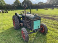 Fordson Model N 2wd petrol paraffin tractor with side belt pulley, rear swinging drawbar on 6.00-16