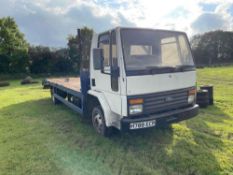 1991 Ford Iveco diesel beaver tail manual lorry with 20ft bed, 3ft beaver tail and winch on 215-75R1