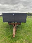 3 ton tipping trailer c/w new boards. No VAT