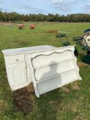 Wooden side board and shelves. No VAT