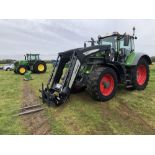 2018 Fendt 828 Vario Profi Plus 65kph 4wd tractor with Quicke Q8M front loader and pallet tines, fro