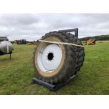 Pair Michelin Spraybib 480/80R42 row crop wheels and tyres to suit Horsch Leeb sprayer