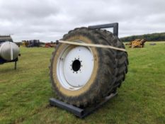 Pair Michelin Spraybib 480/80R42 row crop wheels and tyres to suit Horsch Leeb sprayer