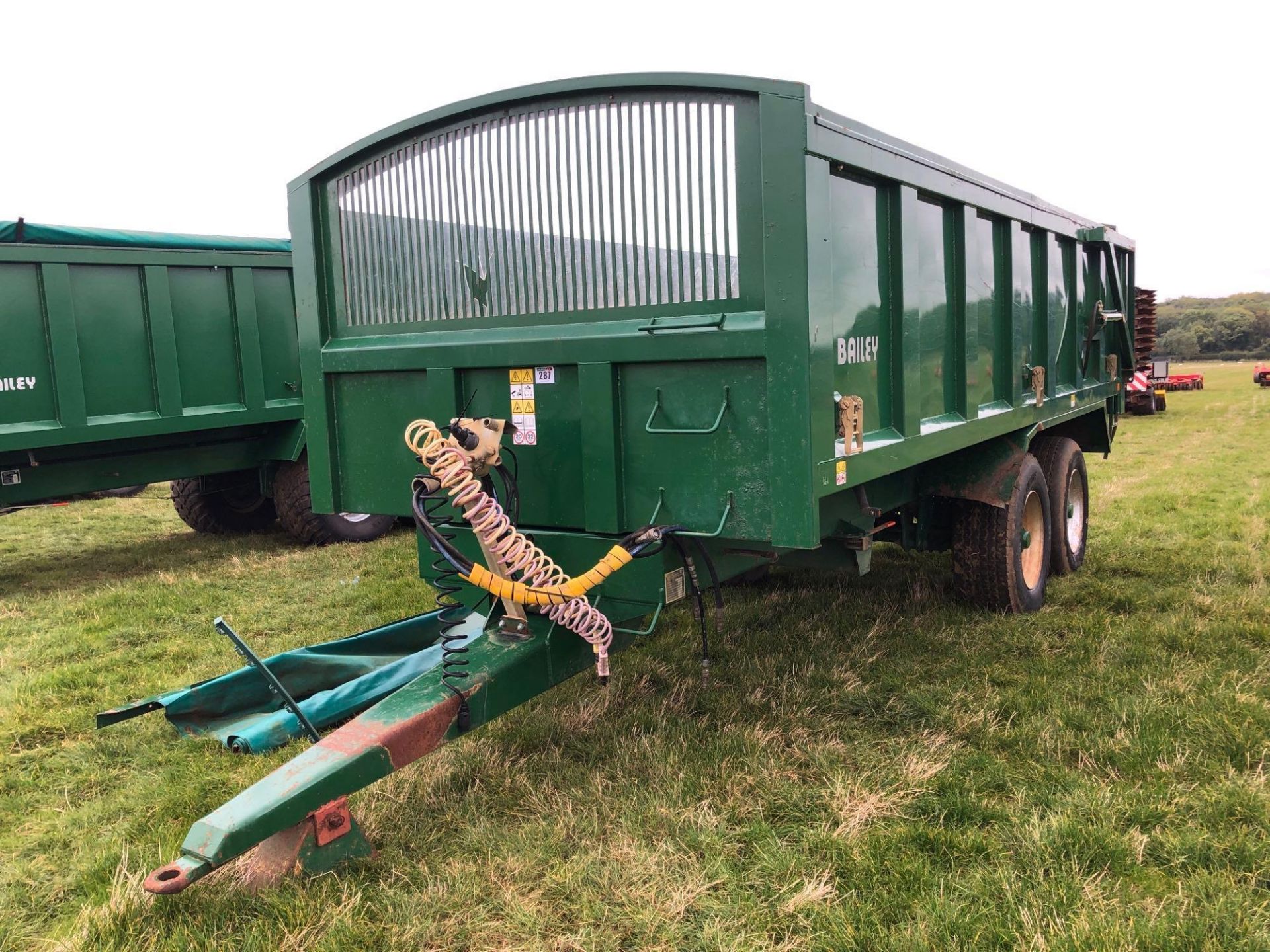 2012 Bailey 12t grain trailer, sprung drawbar, air brakes, hydraulic tailgate, grain chute, manual r