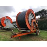 1997 Irrifrance Irridoseur 100/450 irrigation reel with rain gun, single axle with boom coupling on