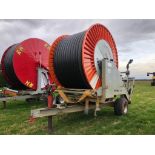 2004 Irrifrance Optima T 1035TTi 110/410 single axle irrigation reel with rain gun. Serial No: 321T0