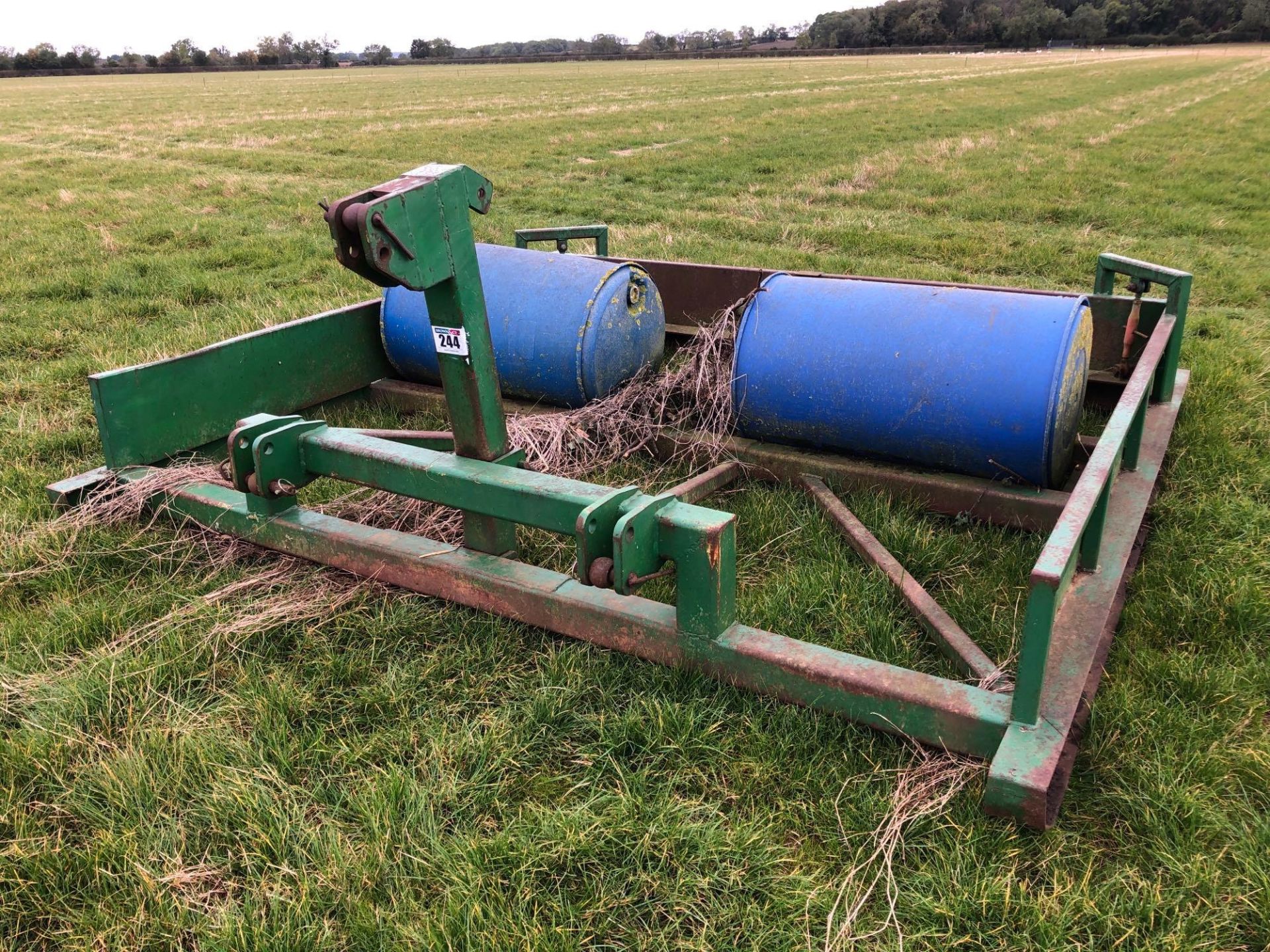 Farm made 9ft road grader, linkage mounted