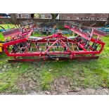 1997 Kongskilde Triple K 4m hydraulic folding harrows c/w 33 new points Manual and box with points i