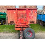 1981 Triffitt Trailers 6T High lift twin axle grain trailer, hydraulic tipping, self-opening rear do