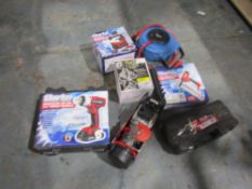 Staple &amp; Nail Gun Kit, Hose Reel, Battery Charger, Power Hoist, Air Wrench, etc (Scrap)